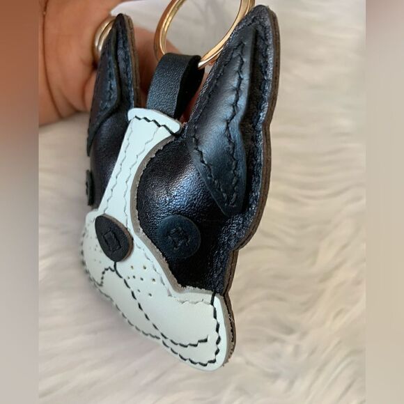 Handmade Genuine Leather French Bulldog Bag Charm/Keychain - Picture 8 of 14
